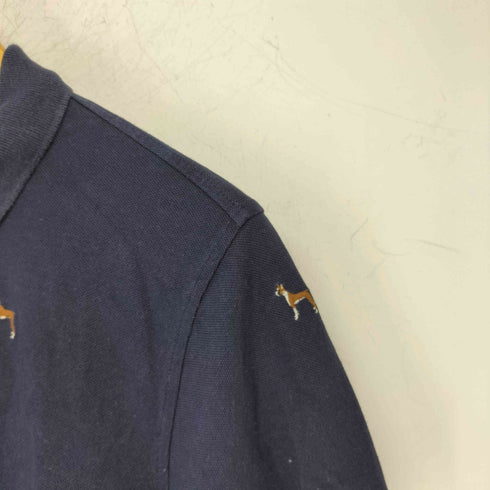 ブルックスブラザーズレッドフリース BROOKS BROTHERS REDFLEECE 総柄 犬 刺繍 S/S ポロシャツ メンズ JPN:M